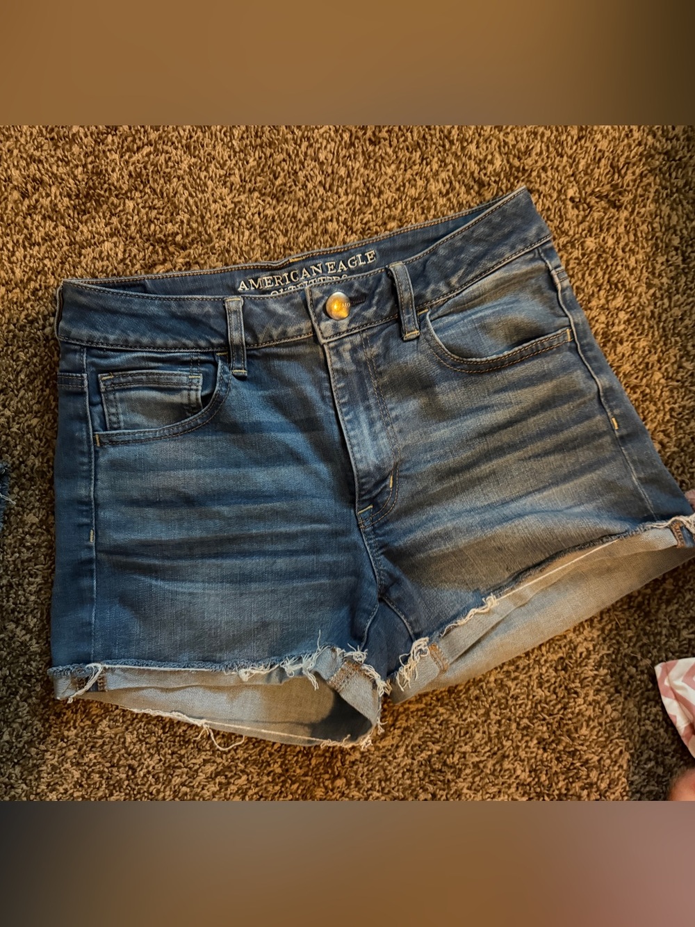 American Eagle Outfitters Dark Blue Denim Cutoff Shorts